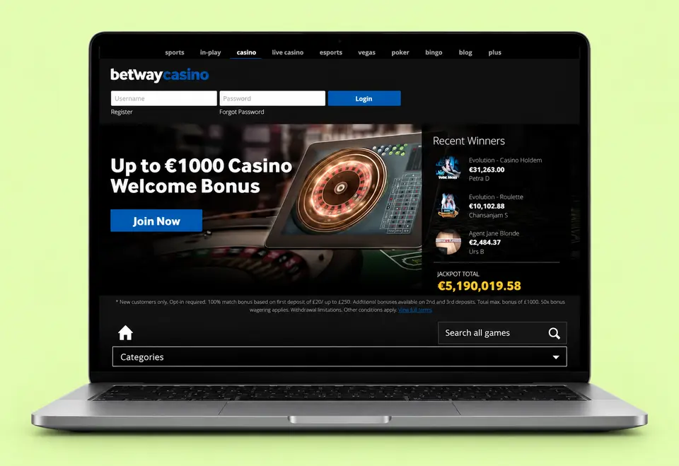 The Betway Casino lobby