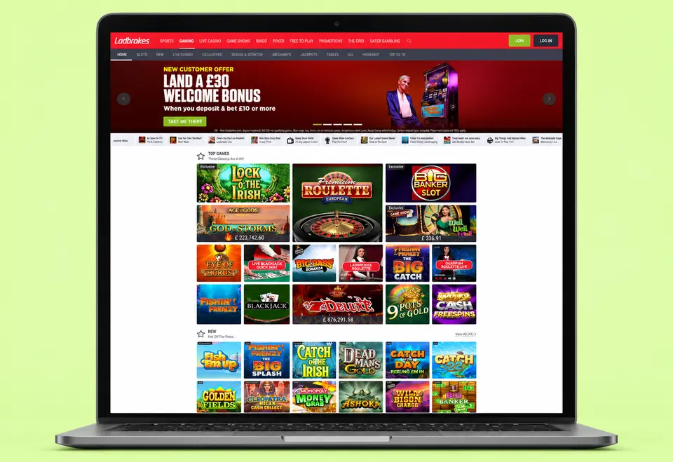 The Ladbrokes Casino lobby